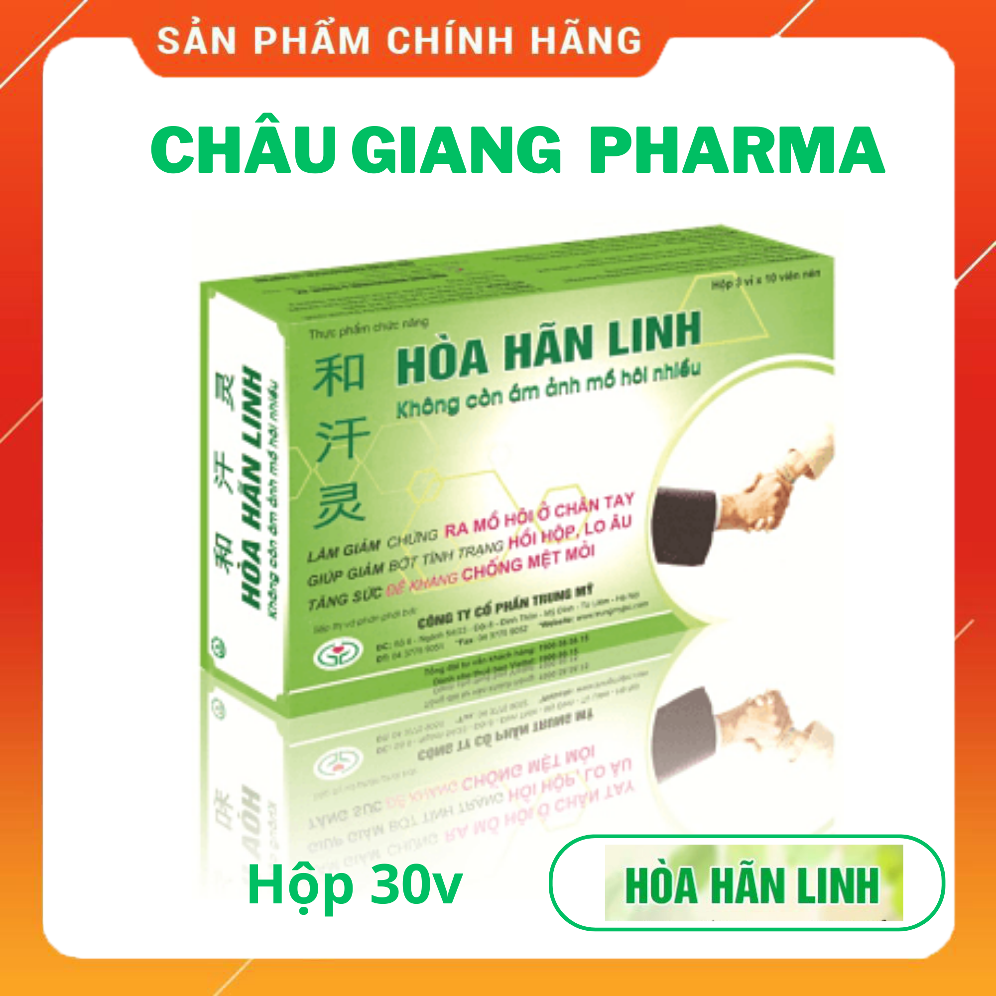  TPBVSK Hòa Hãn Linh (3 vỉ x 10 viên)  - Hỗ trợ làm giảm chứng ra nhiều mồ hôi